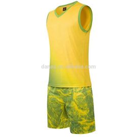 Custom fashion sublimation basketball jersey uniform design color yellow