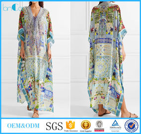 2018 New fashion floral oversize white and orange flowers maxi dresses